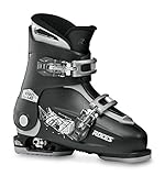 Roces Kinder Skischuhe Idea Up Größenverstellbar Verstellbarer Kinderskischuh, Black/Silver, 30-35