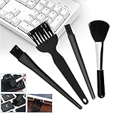 QINERSAW 4er Set Nylon Antistatik PC Tastatur Reinigung Reiniger PC Tastatur Computer Laptop Reinigungsset PC Tastatur Bürste Staubpinsel Reinigungspinsel Cleaning Brush mit Kunststoffgriff