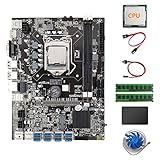 RUSWEST B75 USB BTC Mining Motherboard+CPU+LüFter+2X4G DDR3 RAM+120G SSD+SATA Kabel+Switch Kabel 8XPCIE USB3.0 LGA1155 ETH-Miner