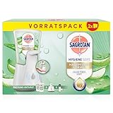 Sagrotan No-Touch Automatischer Seifenspender Weiß – Vorratspack – Inkl. Sagrotan Nachfüllern Aloe Vera – 2 x 250 ml Flüssigseife