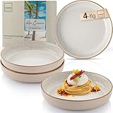 Sänger Rio Creme| Pastaschalen 4 teilig, 4x Nudel Schalen aus Steingut, Schüssel Set spülmaschinenfest mikrowellenfest kratzfest, große Schüssel cremefarben 750 ml | VALUE COLLECTION