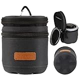 TARION Objektivtasche Objektivbeutel mit Hartschalenboden, Stoßfest, Wasserabweisend Kamera Objektiv-Schutztasche für Canon, Nikon, Pentax, Sony, Olympus Objektive(Dunkelblau Größe S)