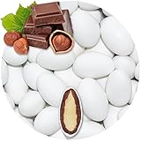 EinsSein 0,5kg Schokomandeln Nougat weiss matt - Hochzeitsmandeln Mandeln Hochzeit Taufmandeln Gastgeschenke Zuckermandeln Bonboniere Confetti Badem sekeri Zucker Candy Bar Süssigkeiten