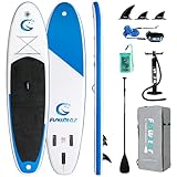 FunWater Aufblasbares Stand Up Paddle Board Surfbrett SUP Komplettes Paddleboard Zubehör Verstellbares Paddel, Pumpe, Reiserucksack, Leine, wasserdichte Tasche, Erwachsene Paddelboard