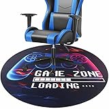 Capslpad Gaming Stuhlmatte für Hartholzboden rutschfest Bodenschutz Game Controller Gummi Gaming Computer Stuhlmatte für Spielzimmer Home Office Dekor (Rund 120cm, Schwarz)