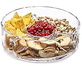 Drei Abschnitt Snack und Dip-Schale, transparent Glas Auflaufform mit Unterteilung, 23 cm