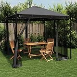 Furniture Select Gazebo mit Gitterwänden, anthrazit, 2,93 x 2,93 m, Stahl