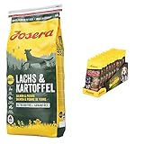 JOSERA Lachs & Kartoffel (1 x 15 kg) + Loopies mit Rind (11 x 150 g) | getreidefreies Hundefutter + getreidefreie Leckerlis | Super Premium Trockenfutter & Snacks für ausgewachsene Hunde