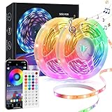 Lxyoug LED Strip 20M, Bluetooth RGB LED Streifen, Farbwechsel LED Band mit IR Fernbedienung, APP-Steuerung, Sync zur Musik, Flexibel LED Lichtband für Beleuchtung von Haus, Party, Küche