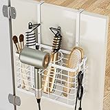 Ovicar Haartrocknerhalter – 3-in-1 Haartrocknerhalter, verstellbare Höhe, Schranktür/Wandmontage, Badezimmer-Organizer für Haartrockner, Glätteisen, Lockenstäbe, Glätteisen