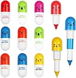 Kapsel Stift, Stifte Pille, Pille Kugelschreiber, 12PCS Kugelschreiber Kreativ Niedliche Stifte Druckkugelschreiber Lustige Stifte Kugelschreiber Kinder Mini Stifte für Schule Büro Zuhaus