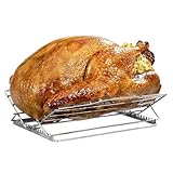 Antihaft-Bräter, V-förmiger Bräter, polierter Bräter, Edelstahl-Bräter, Hühnerbräter, V-förmiges Gestell, polierte Edelstahlkonstruktion für Thanksgiving-Abendessen