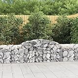 Gewölbte Gabionenkörbe 10er Set 300x50x60/80cm Verzinktes Eisen Garten Dekor