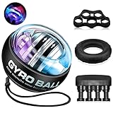 MUMUWIND Handgelenkball,Gyroball, Handtrainer Fingertrainer, Griffkraft Trainer Trainingsset, Gyor Ball mit LED Licht Unterarm Training, Hand trainingsgerät Unterarmtrainer