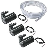 RUNCCI-YUN 3 pcs Mini Wasserpumpe Tauch Pumpe Micro Motorpumpe DC 3V 5V + 3M PVC Schlauch für Aquarium Garten zur Bewässerung Pflanzen Blumen