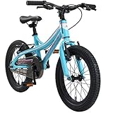 BIKESTAR Kinder Fahrrad Aluminium Mountainbike mit V-Bremse für Mädchen und Jungen ab 4-5 Jahre | 16 Zoll Kinderrad MTB | Türkis & Weiß