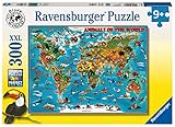 Ravensburger Kinderpuzzle - 13257 Tiere rund um die Welt - Puzzle-Weltkarte für Kinder ab 9 Jahren, mit 300 Teilen im XXL-Format