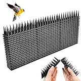 QINERSAW 20er Set 8,6 Meter Kunststoff Vogelabwehr Taubenschutz Katzen Spikes Taubenabwehr Balkon Vogelschutz Katzenabwehr Spikes Taubenspikes Vogel Spikes Schwarz 43x4cmx3,3cm 3-reihig