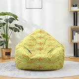 DOTBUY-SHOP Sitzsack Bezug (Ohne Füllstoff), Comfort Sitzsack Kinder Erwachsene, Waschbar Bean Bag Weihnachtsdruck Sitzsäcke, Gaming Bean Bag Chair für Indoor Outdoor (L,Schneeflocke)