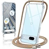 Coiwxmoi Handykette Handyhülle für Google Pixel 7a（5G） Hülle mit Band 6,1',Transparent Case mit Kette Abnehmbar zum Umhängen Kordel Schutzhülle,Weich Silikon TPU Stoßfest Cover,Regenbogen