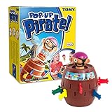 TOMY Offizielles Kinderspiel 'Pop Up Pirate', Hochwertiges Aktionsspiel für die Familie, Piratenspiel zur Verfeinerung der Geschicklichkeit Ihres Kindes, Popup Spiel, 4+, Braun