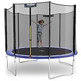 KINETIC SPORTS Trampolin Outdoor Salto Ø 183/244/305/366/400/430/490 cm - Kindertrampolin Gartentrampolin Set mit Leiter, Netz, Randpolster, USA Sprungtuch, bis zu 160kg