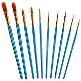 Grevosea Pinsel-Set 10 Stück pinselset acrylfarben Schule Pinsel Wasserfarben Aquarell Pinsel künstlerpinsel Nylon Pinsel Aquarell für Künstler Professionelle Amateure Aquarelle Gouache