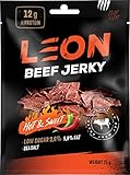 Leon Jerky Beef Hot & Sweet | 50% Protein | High Protein Snack (25g x 15 pcs) | 375 gr | Getrocknetes High Protein Dörrfleisch