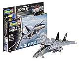 Revell Modellbausatz Flugzeug 1:72 - F-14D Super Tomcat im Maßstab 1:72, Level 3, originalgetreue Nachbildung mit vielen Details, , Model Set mit Basiszubehör, 63960, Grau, Schwarz, Mittel