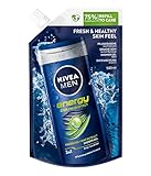 Nivea Men Energy Pflegedusche Nachfüllbeutel (6x500 ml), erfrischendes Duschgel für Männer