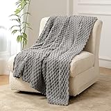 FY FIBER HOUSE Fleece Kuscheldecken, extra weiche Flauschige Decken, leichte, gemütliche Mikrofaser Sofadecke/Wolldecke für Büro, Sessel und Camping, 130x150cm, Gräulich