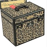 Generisch LiLa-Pferd Pferde Putzbox IRHShiny - Schminkkoffer XXL - Leopard mit Name