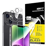 NEW'C 4 Stück, 2 x Panzer Schutz Glas für iPhone 14 (6,1') und 2 x Kamera Panzer Schutz Glas Kameraschutz für iPhone 14 (6,1') -kratzfest -keine Luftblasen -extrem widerstandsfähig -9H-Härteglas