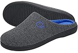 Mishansha Herren Damen Winter Wärme Hausschuhe Memory Foam Plüsch Pantoffeln Rutschfest Slipper Grau A 42/43 EU