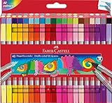 FABER-CASTELL 151140 - Filzstifte Set mit 40 Doppelfasermaler für Kinder und Erwachsene