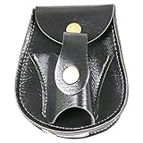 Huntingdoor Handgefertigtes Leder Schleuder Beutel Stahlkugeln Lagertasche Beutelhalter 2 in 1,Tragbar Schwarze Schleudertasche for steinschleuder & Schleudermunition