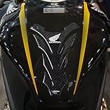 labelbike - Tankpad Aufkleber aus 3D Gel-Harz mit offizieller Honda-Lizenz zur Dekoration und zum Schutz des Motorradtanks - Carbon-Effekt und weißes Honda-Logo