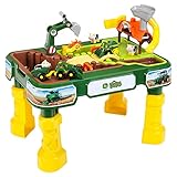 Theo Klein 3948 John Deere Farm Sand-Spieltisch, Wasser-Spieltisch I Mit Bauernhof-Tieren und Fahrzeugen I Wasser- und Sand-Becken I Spielzeug für Kinder ab 3 Jahren