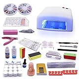 UV Gel Nagellack Set 36W LED Nagellampe Profi Nagelstudio Starterset Lichttherapie Gelnägel Starter Maniküre Geschenkset