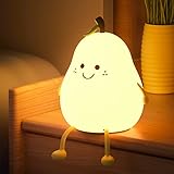 Nettes Lächeln Birne Silikon Nachtlicht, Kinder Warmes Licht USB Lade Mini Tischlampe Mädchen Geschenk Cartoon Form 7 Farben Nachttischlampe Schlafzimmer Dekoration Baby Junge