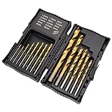 Amazon Basics - Bohrer-Set aus Hochgeschwindigkeitsstahl für Metall, Holz und Kunststoff, 1,5 - 10 mm