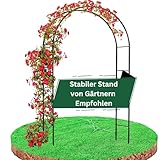 EW24 Rosenbogen [240 x 140 x 37 cm] – Perfekt für alle Rankpflanzen – Stabiler Metall- Gartenbogen in Grün, leicht aufzubauen und eine stilvolle Gartendekoration