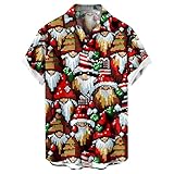 Hemd, Arbeitshemden für Herren, Weihnachten 2024, Bowling-Shirts für Herren, kurzärmeliges Hemd, lässig, schmale Passform, grünes Hemd, langärmelig, rot, M