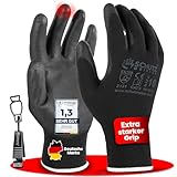 schutzmeister® 12 Paar Premium PU Arbeitshandschuhe, Größe 7/S - 11/XXL - atmungsaktiv, starker Grip, feines Tastgefühl, Montage, Garten-Handschuhe, Sicherheitshandschuhe - Herren, Damen, Mechaniker