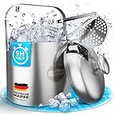 SilverRack Edelstahl Eiswürfelbehälter mit Deckel u. Zange [1,3l] - Eisbehälter für Eiswürfel perfekt für kalte Getränke - Premium Eiskübel als Eiswürfelbehälter Ice Bucket