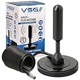 VSG24 DVBT2 Antenne - HDTV Zimmerantenne für Fernseher, max. Signalqualität durch ALU-Kern, 5m Kabel DVB-T2 Antenne Fernseher freenet tv innen außen