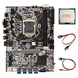 QRTTLY B75 BTC Mining Motherboard + CPU + Switch Kabel + SATA Kabel LGA1155 8XPCIE USB Adapter DDR3 B75 USB BTC Miner Motherboard