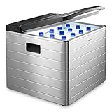 Dometic CombiCool RC 2200 EGP, lautlose, elektrische Absorber-Kühlbox aus Aluminium mit Gas-Anschluss 50 mbar, 40 Liter, 12 V und 230 V für Auto, Lkw und Steckdose, grau