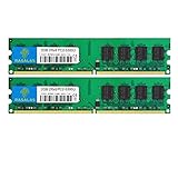 Rasalas DDR2 PC2-5300 DDR2 667 DDR2 4GB Kit (2x2GB) PC2-5300U DDR2-667 Udimm 2RX8 1.8V CL5 240-Pin Non-ECC Unbuffered Desktop Computer RAM Memory