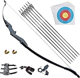 D&Q Recurve Bogen Set Erwachsene Pfeil und Bogen für Anfänger Bogenschießen Sportbogen beidhändig 30lb 40lb mit Bogenschießen Zubehör(30lb)